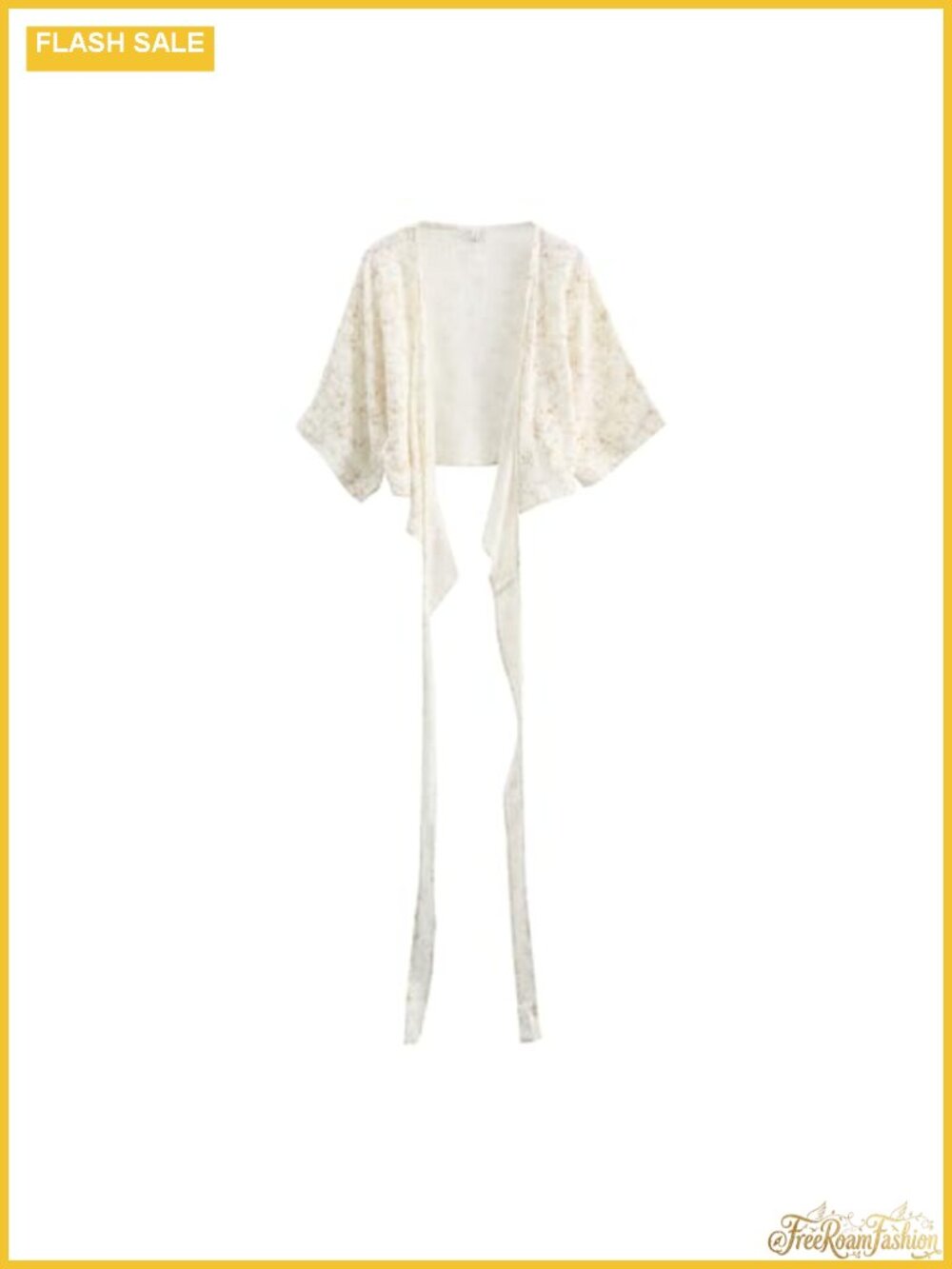 Women's Cotton Crop Wrap Blouse with Self-Tie Waist